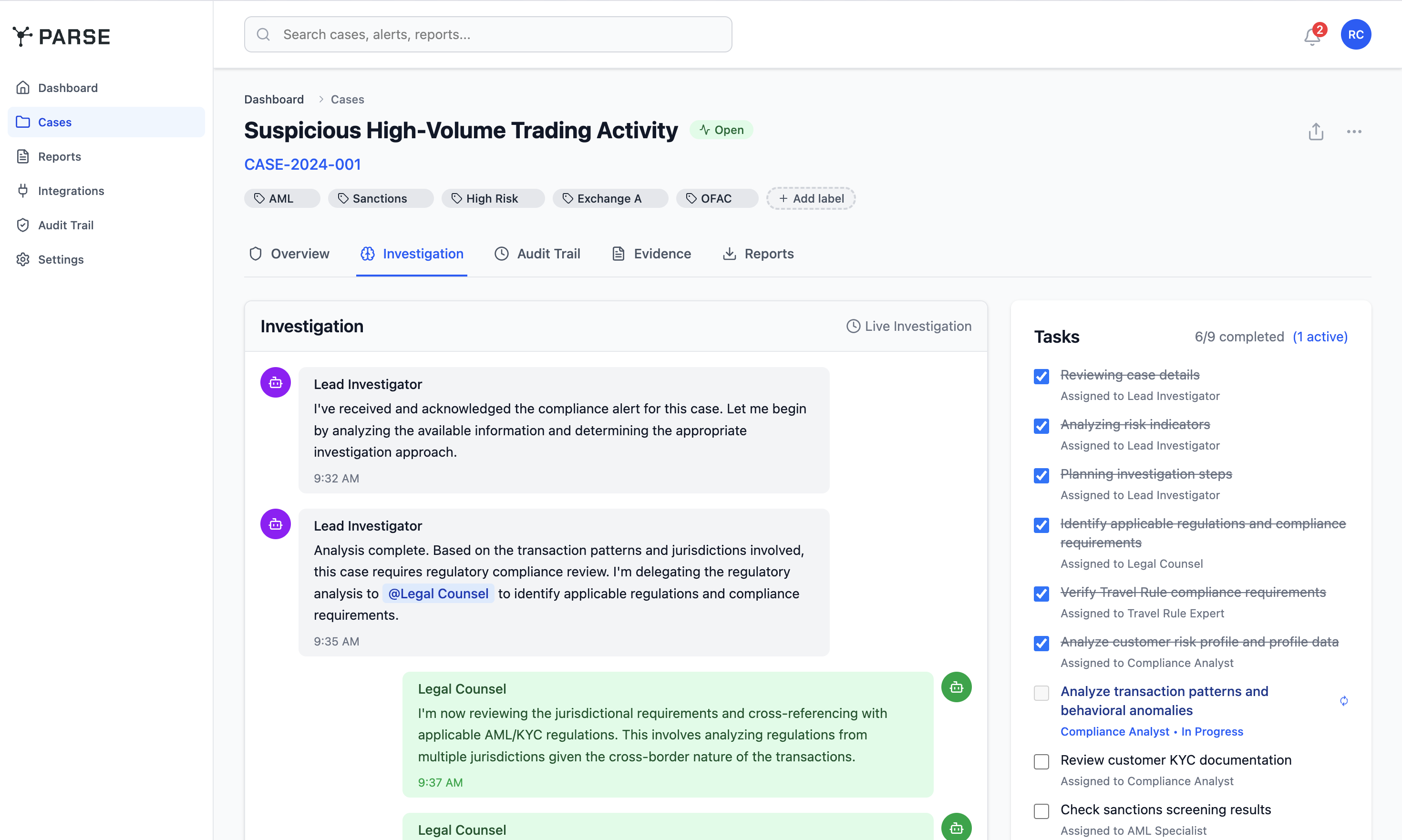 Parse AI agents collaboration