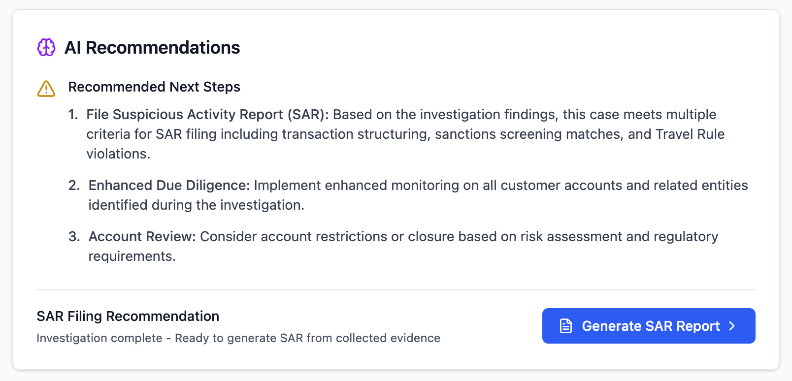 Parse case recommendation